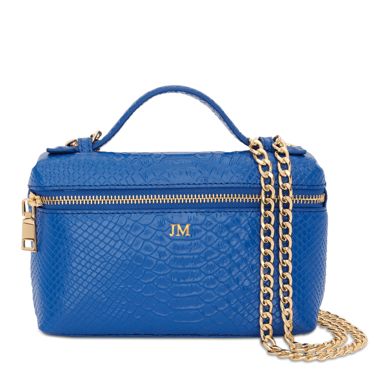 Lily & Bean Eva Chain Bag Snake Texture Lightening Blue