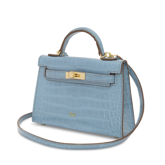 L&B Hettie Bag - Haze Blue Croc Effect