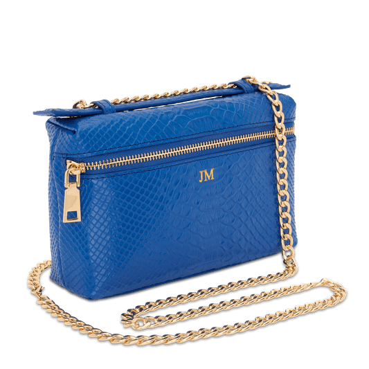 Lily & Bean Eva Chain Bag Snake Texture Lightening Blue