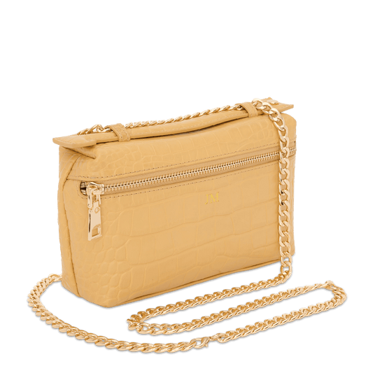 Lily & Bean Eva Chain Bag Yellow Texture Croc