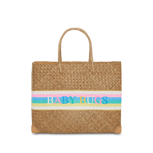 L&B Jumbo Rainbow Straw Shopper_