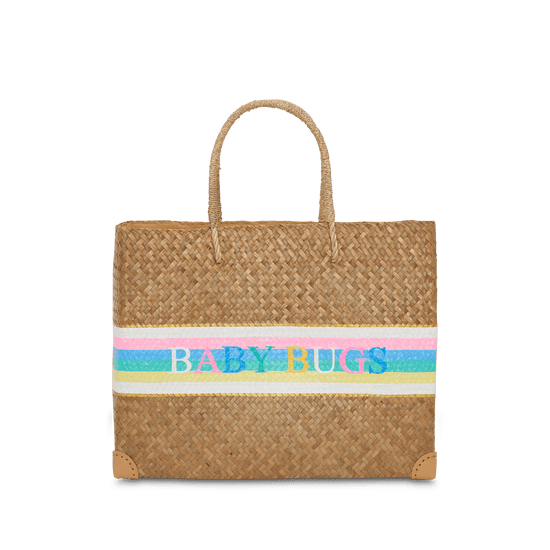 L&B Jumbo Rainbow Straw Shopper_