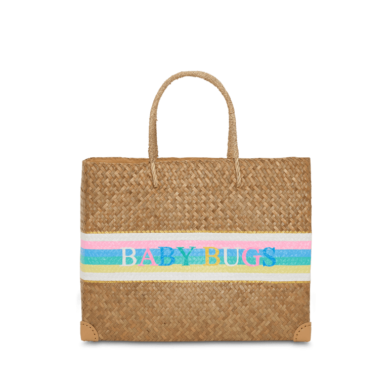 L&B Jumbo Rainbow Straw Shopper_