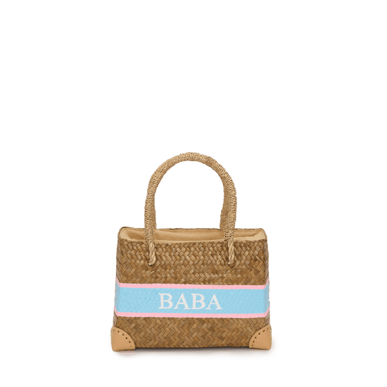 L&B Straw Shopper Duo - Baby Pink & Baby Blue_