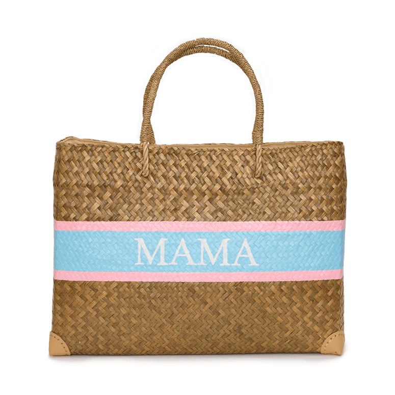 L&B Straw Shopper Duo - Baby Pink & Baby Blue_