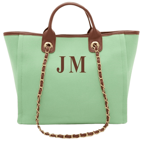 The Lily Canvas Medium - Summer Green - Initials Only_bags