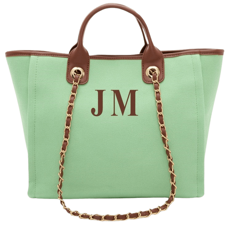 The Lily Canvas Medium - Summer Green - Initials Only_bags