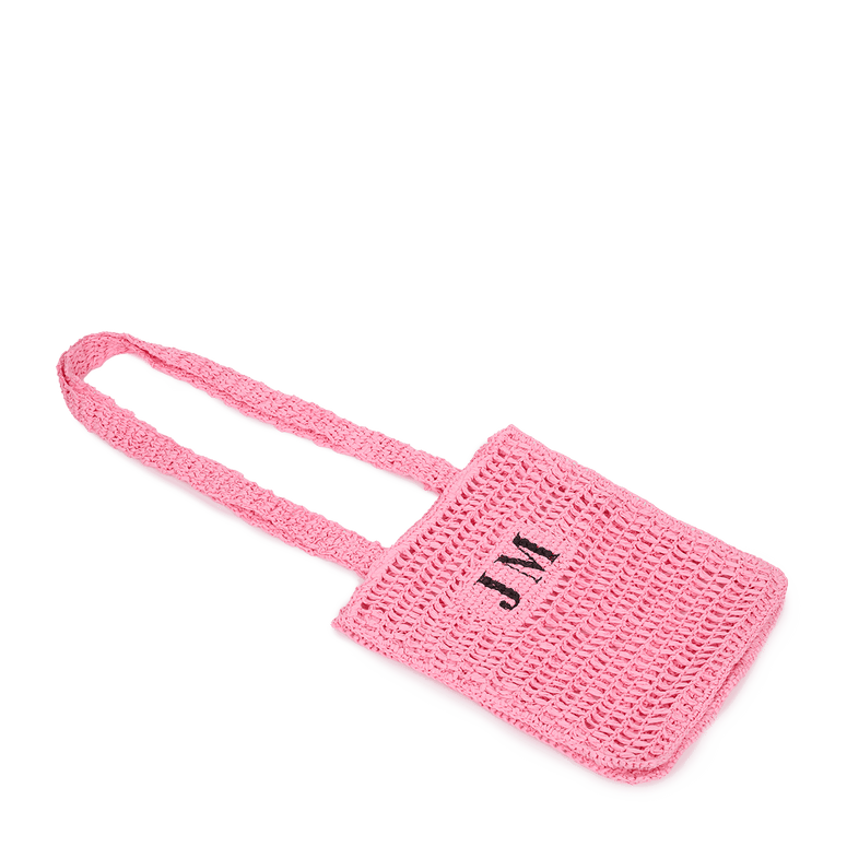 The Lily Lattice Straw Shopper - Candy Pink_bags